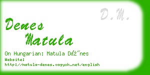 denes matula business card